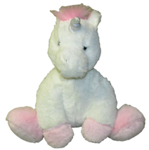 Aurora Purely Luxe Unicorn Plush White Pink Silver Horn Stuffed Animal 2019 10" - $10.80