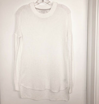 BROCHU WALKER White Long Cotton Blend Longer Oversized Sweater Size M $428  - $69.50