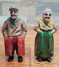 Syroco Wood Resin Figurines - Lot of 2 - Elderly Woman &amp; Man! - $19.34