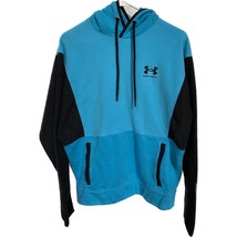 Under Armour Men&#39;s Medium Turquoise Black Hoodie Polyester Cotton Winter READ - £15.15 GBP