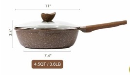 Carote 4.5 Qt Saute Pan w/Lid ~ Nonstick ~ Terra Brown Granite ~ All Stovetops - £44.84 GBP