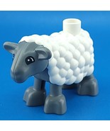 Lego Duplo White Sheep Lamb Figure Gray Farm Animal Minifigure Miniature - £3.49 GBP