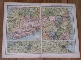 1900 Original Antique Map Of Ireland Dublin Cork Killarney Wicklow - £14.38 GBP