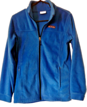 Columbia Large Full Zip Fleece Jacket Blue Teal Soft Layering - £10.84 GBP