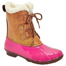 Toddler Girls Duck Boots Size 12 Pink Rubber and Faux Leather Design - £11.77 GBP