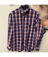Wrangler Plaid Western Shirt Blue Yellow Red - $332.62 MXN