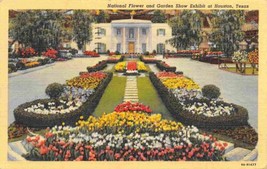 National Flower Garden Show Exhibit Houston Texas 1940 linen postcard - £4.65 GBP