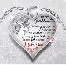 To My Granddaughter Necklace Heart Pendant Love from Grandma Jewelry Rop... - $13.37