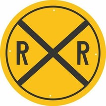 Railroad 24&quot; Round Embossed Tin Metal Sign - $1,392.80 MXN