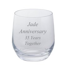 2 Jade Anniversary 35 Years Together Pair of Dartington Tumblers Brandy Glasses - £18.85 GBP