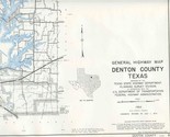 Denton County Texas General Highway Map 1972 State Highway Department - £19.33 GBP
