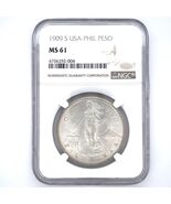 1909-S San Francisco Philippines Silver Peso NGC MS61 Certified Coin - $692.01