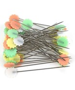 50x Sewing Pins 53mm Flat Head Pins Pastel Flower Patchwork Pins for Qui... - $189.44 MXN