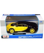 Bugatti Chiron Yellow and Black 1/24 Diecast Model Car by Maisto - $38.07