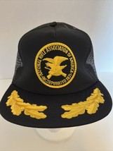 Vintage NRA Made Exclusively By National Rifle Black Gold Snapback Trucker Hat - £5.76 GBP