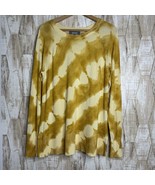 Marled Reunited Clothing Size L Long Sleeve Shirt Mustard Tie dye Tunic Top - $27.32 CAD