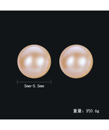 Fresh Water Pearl Steamed Bun Bead Earrings S925 Small Fresh Simple Rais... - £7.07 GBP