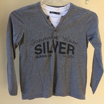 Silver Jeans Girls Long Sleeve Gray Top Youth M - $11.76