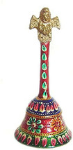 Pure Brass Dinner Bell Decorated Indian Handicraft Puja Bell  Article Pooja Bell - £10.46 GBP