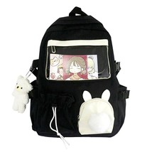Pink Female Backpack 3d Bunny Anime School Bag Kawaii Teenage College Girls Soli - £24.10 GBP