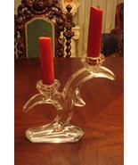 Art Deco French Clear Glass Pair of Compatible with Candlesticks, 2 Ligh... - $467.22 MXN