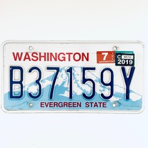 2019 United States Washington Evergreen State Passenger License Plate B37159Y - £13.15 GBP