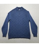 Tommy Bahama Sweater Mens XL Blue Pullover Mock Neck Zip - $62.47 CAD