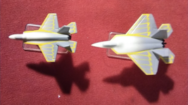 Mission Command Air Game 2x Yellow &amp; Gray Plane &amp; Stand hasbro 2003 - $4.82