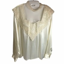 Vintage Victorian Revival Lace Blouse Sonya Ratay For San Andre&#39; 12 Coquette 90s - £16.06 GBP