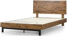 King-Sized Zinus Tricia Wood Platform Bed Frame With Adjustable Headboard, Wood - £304.49 GBP