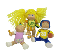 3 Vintage 1983 Baby Cabbage Patch Kids Girl Boy + Baby Doll Poseable Pvc Toy - £25.02 GBP
