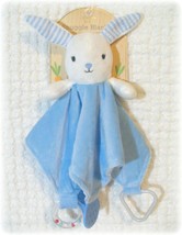 Easter NWT Modern Baby Blue Bunny Rabbit Snuggle Security Blanket Lovey Teether  - £15.22 GBP