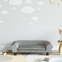 vidaXL Kids Sofa Light grey Velvet, solid pine wood Mini Durable - $135.97