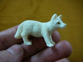 (WOLF-9) white Wolf Coyote standing shed ANTLER figurine Bali detailed c... - £38.33 GBP