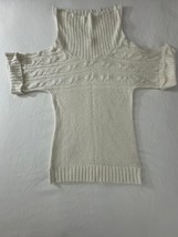 Derek Heart Women&#39;s Cream Cowl Neck Pullover Knit Sweater Short Sleeve S... - €12,70 EUR