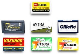 Astra-Derby-Feater 40 Quality Double Edge Razor Blades Sampler (7 different bran - $10.88