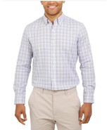 Lands&#39; End Mens Shirt Purple Check Button-Up Long Sleeves Wrinkle-Free - $60.33 CAD