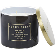 Perry Ellis Black Pine &amp; Amber By Perry Ellis Candle 14.5 Oz - £17.65 GBP