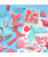 Sea Creatures Conch Starfish Shell Fondant Cake Candy Silicone Molds Cak... - £9.40 GBP+