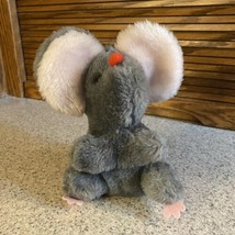 Vintage Wallace Berrie Small little plush Gray Mouse Korea 1978 nutshells - $14.24