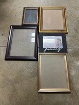 VTG Lot Of 5 Beautiful Ornate Wood Metal Photo Frames Variety Of Styles - £18.78 GBP
