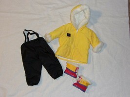 American Girl Girl of Today Yellow Parka Snow Pants Boots Winter Sports Outfit - £33.56 GBP