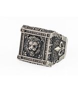 Plata Diamante Placa Hombres Sello Anillo Con Bisel con Diamantes Talla ... - $10,062.11 MXN