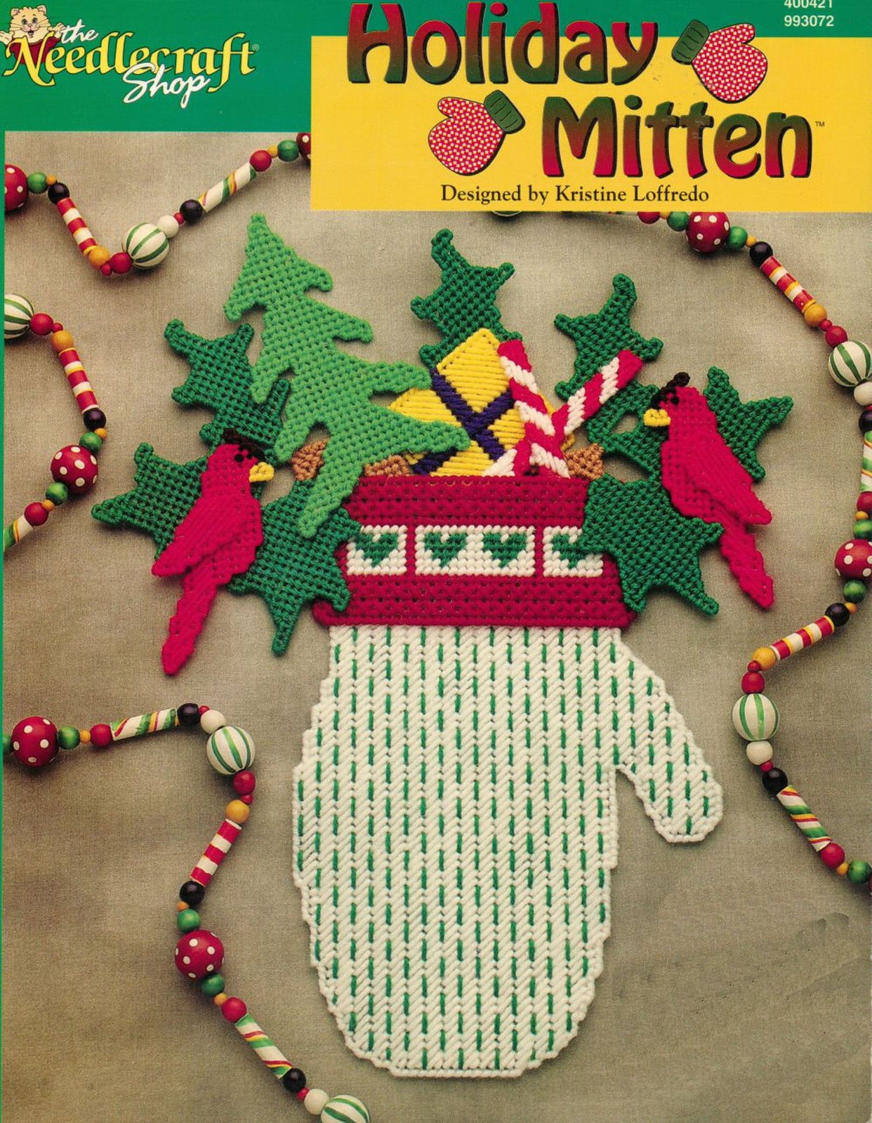 3x Plastic Canvas Xmas Mitten Poinsettia Tissue Cover Jingle Stocking Pattern - $12.99