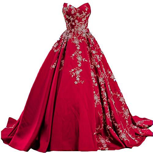 Gothic White Lace Long Ball Gown V Neck Formal Prom Evening Dress Fuchsia US 16