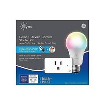 GE CYNC Reveal Smart Full Color Light Bulb with Smart Indoor Plug Bundle - $26.99