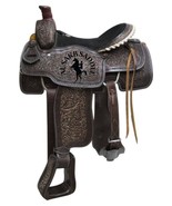 Antiqued Tooled Suede Seat Leather Barrel Saddle With tack set and free ... - €274,38 EUR+