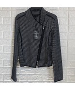 Stitch fix FATE black white zipper crop women&#39;s size M medium zip up jacket - $38.21 CAD