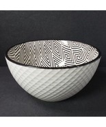 Blue Harbor Collection Black &amp; White Geometric 6&quot; Ceramic Soup Cereal Bowl - $17.07