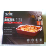 FIELD CHEF Home Collection 12.5” Square Baking Dish Stoneware Base Red NIB - £18.61 GBP